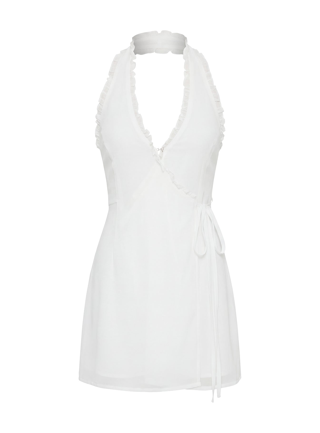 Taija Wrap Mini Dress White