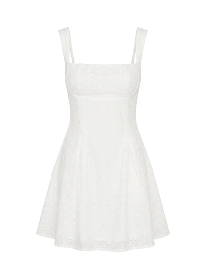 Xanthus Embroidered Mini Dress White