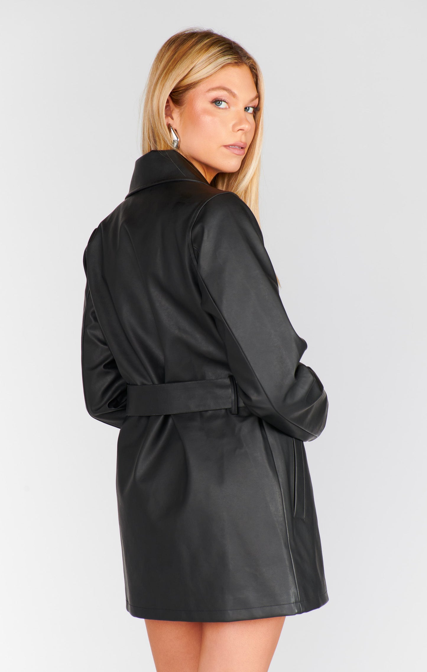 Stapleton Mini Dress ~ Caviar Faux Leather