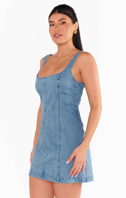 Steph Mini Dress ~ Gloomy Blue