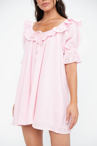 Toulouse Dress ~ Pink Eyelet