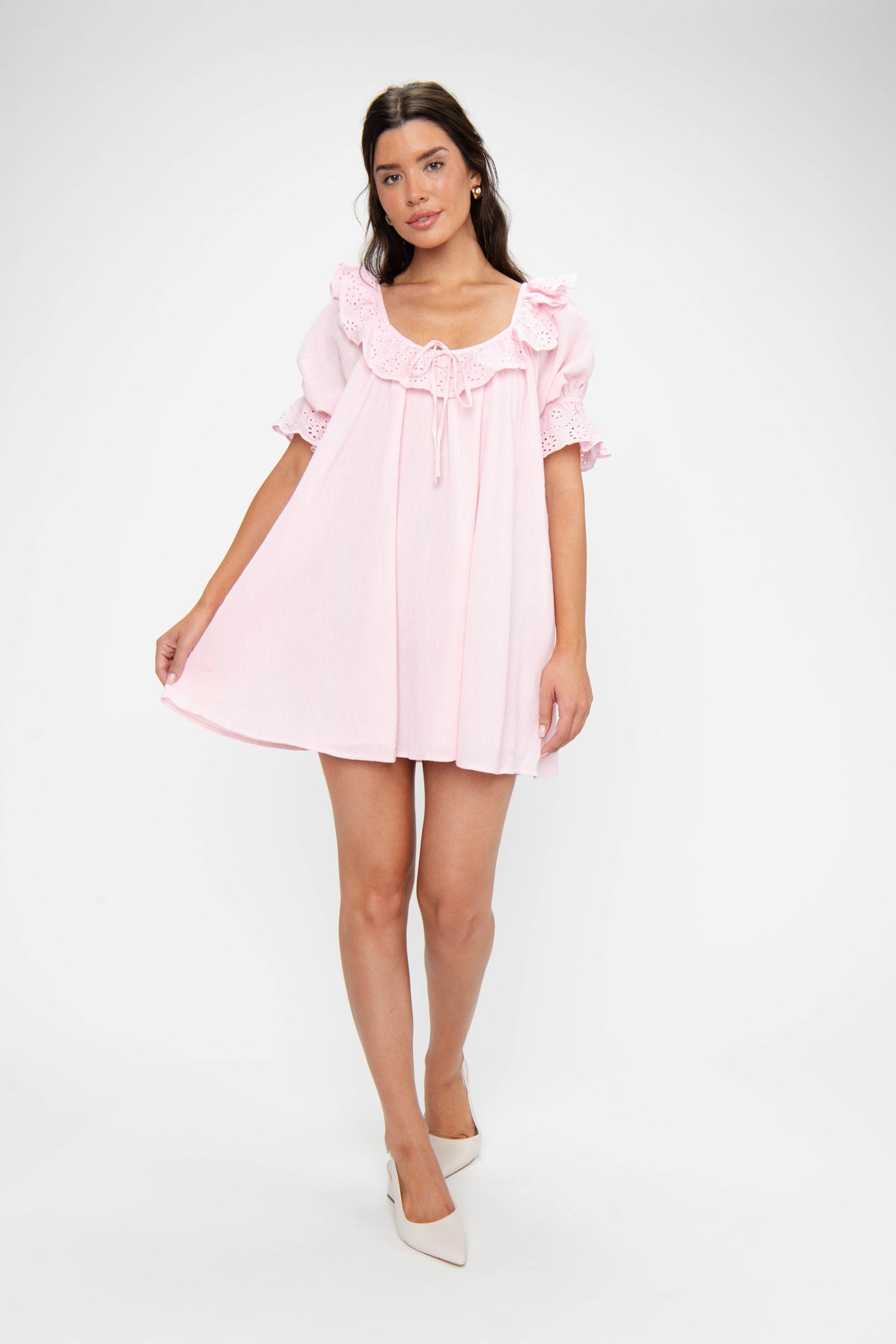 Toulouse Dress ~ Pink Eyelet