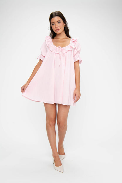 Toulouse Dress ~ Pink Eyelet