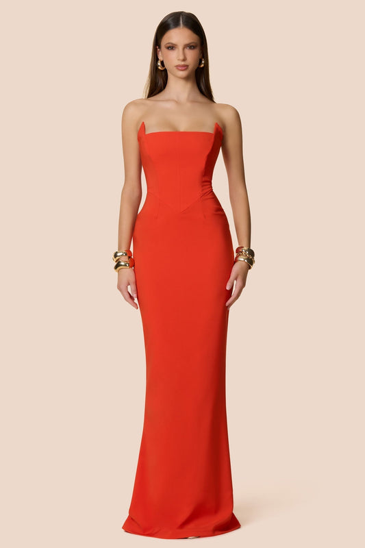 Nookie Aaliyah Strapless Gown - Tangerine