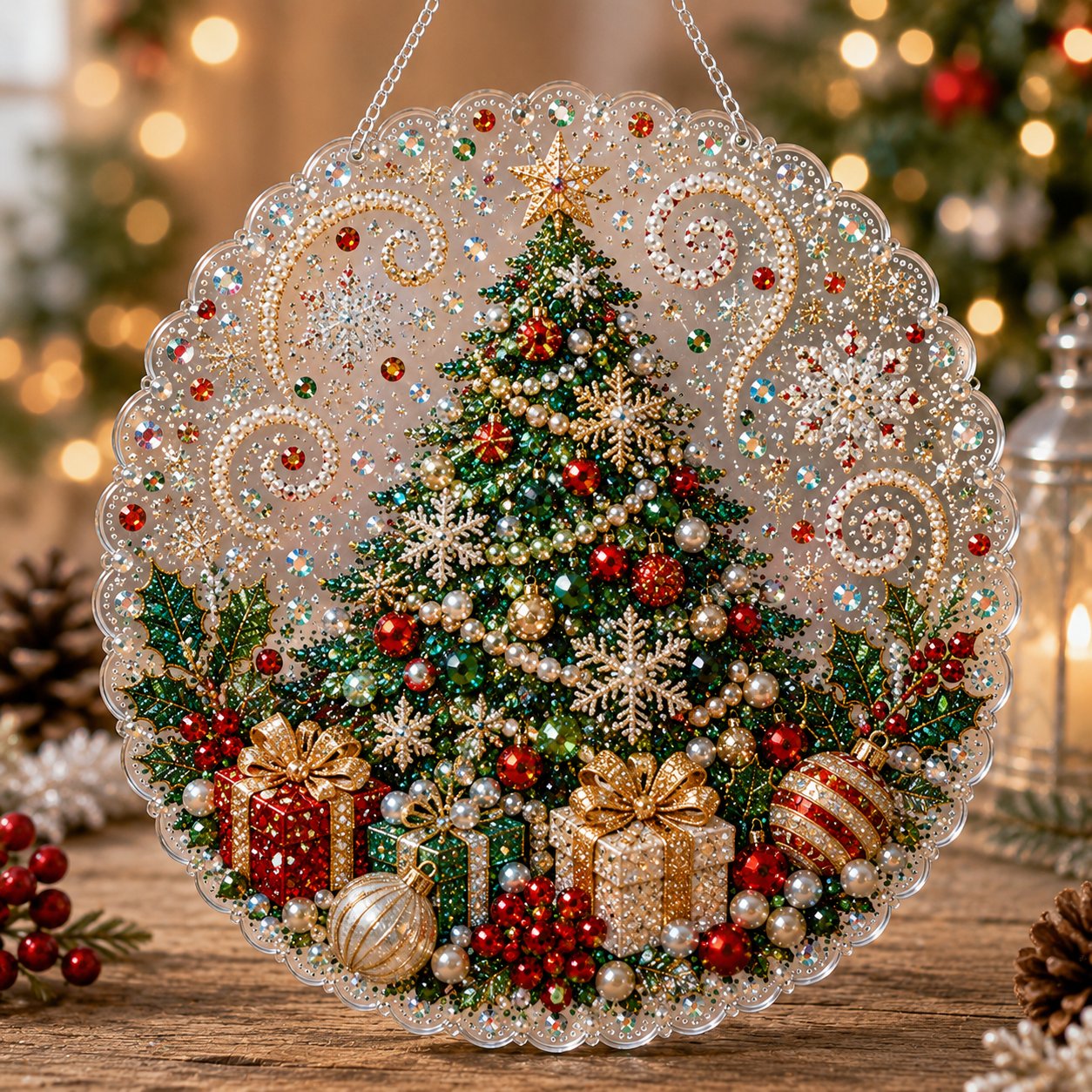 🎄 LAST DAY 49% OFF – ✨ Christmas Pearl Diamond Art Hanging Ornament Kit |  DIY Handmade Holiday Hanging Decor 🎅💎