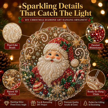 🎄 LAST DAY 49% OFF – ✨ Christmas Pearl Diamond Art Hanging Ornament Kit |  DIY Handmade Holiday Hanging Decor 🎅💎