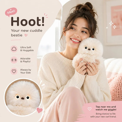 👀Cute AI shy Emotional companionship robot doll bag charm plush toy👜-It can sing, turn its head
