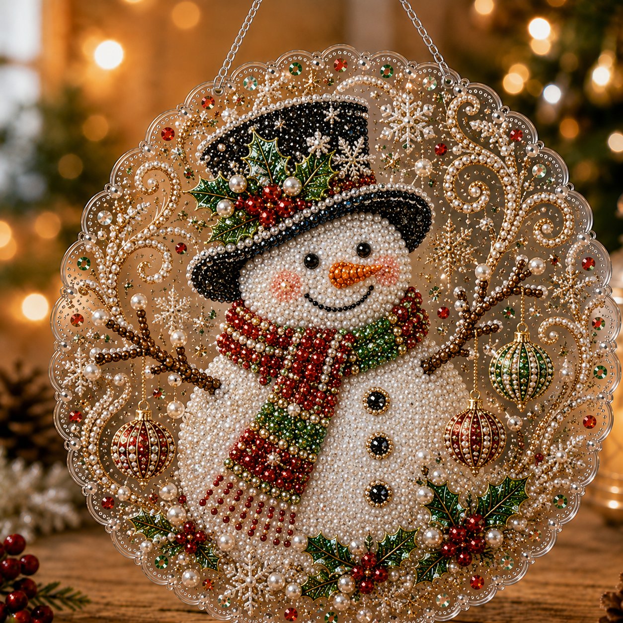 🎄 LAST DAY 49% OFF – ✨ Christmas Pearl Diamond Art Hanging Ornament Kit |  DIY Handmade Holiday Hanging Decor 🎅💎