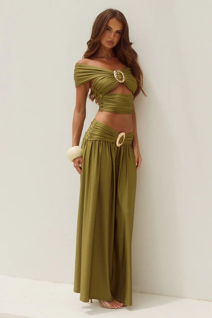 Nivali Maxi Skirt - Olive