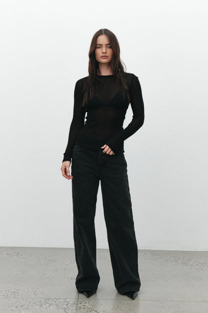Myles Crew Neck Top - Black