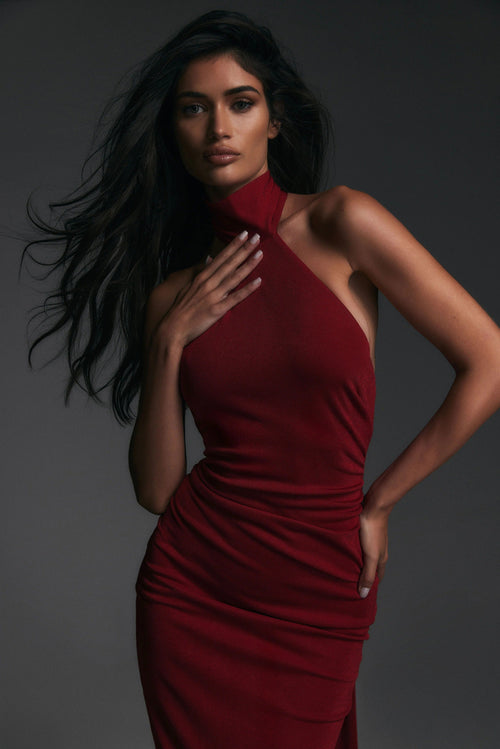Nookie Crush Halter Gown - Red