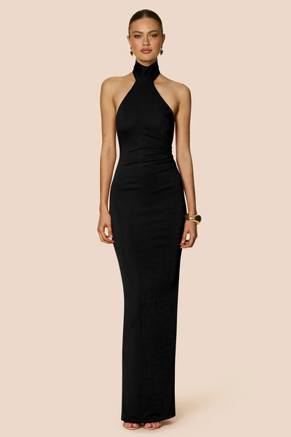 Nookie Crush Halter Gown - Black