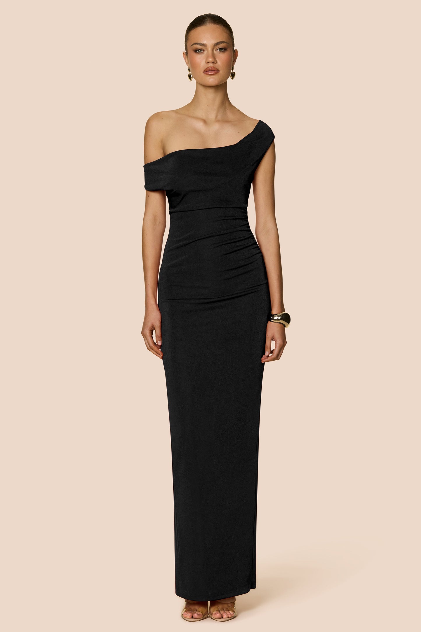 Nookie Crush Drape Maxi Dress - Black
