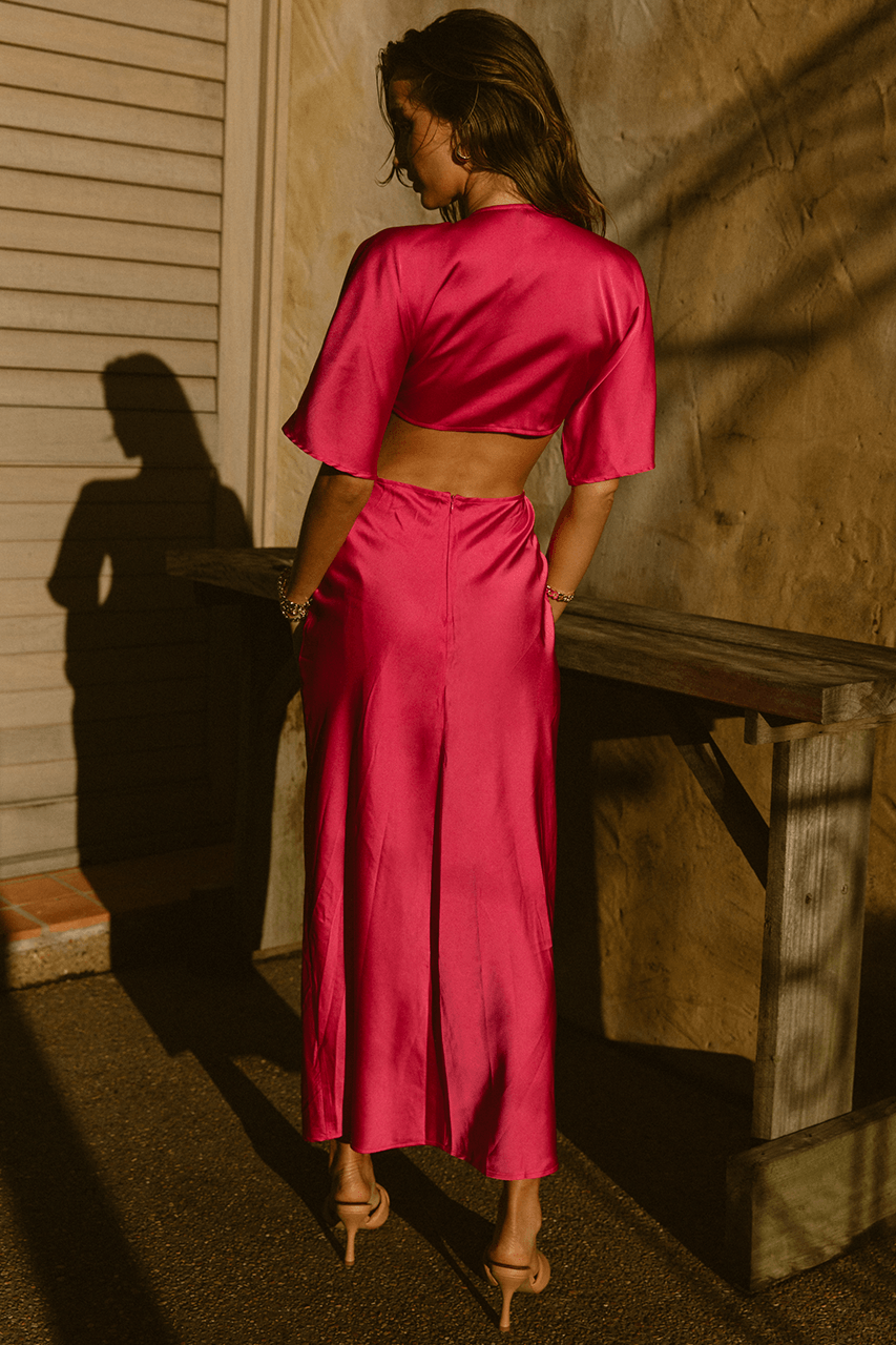 Kaylee Midi Dress - Fuschia