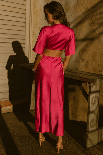 Kaylee Midi Dress - Fuschia
