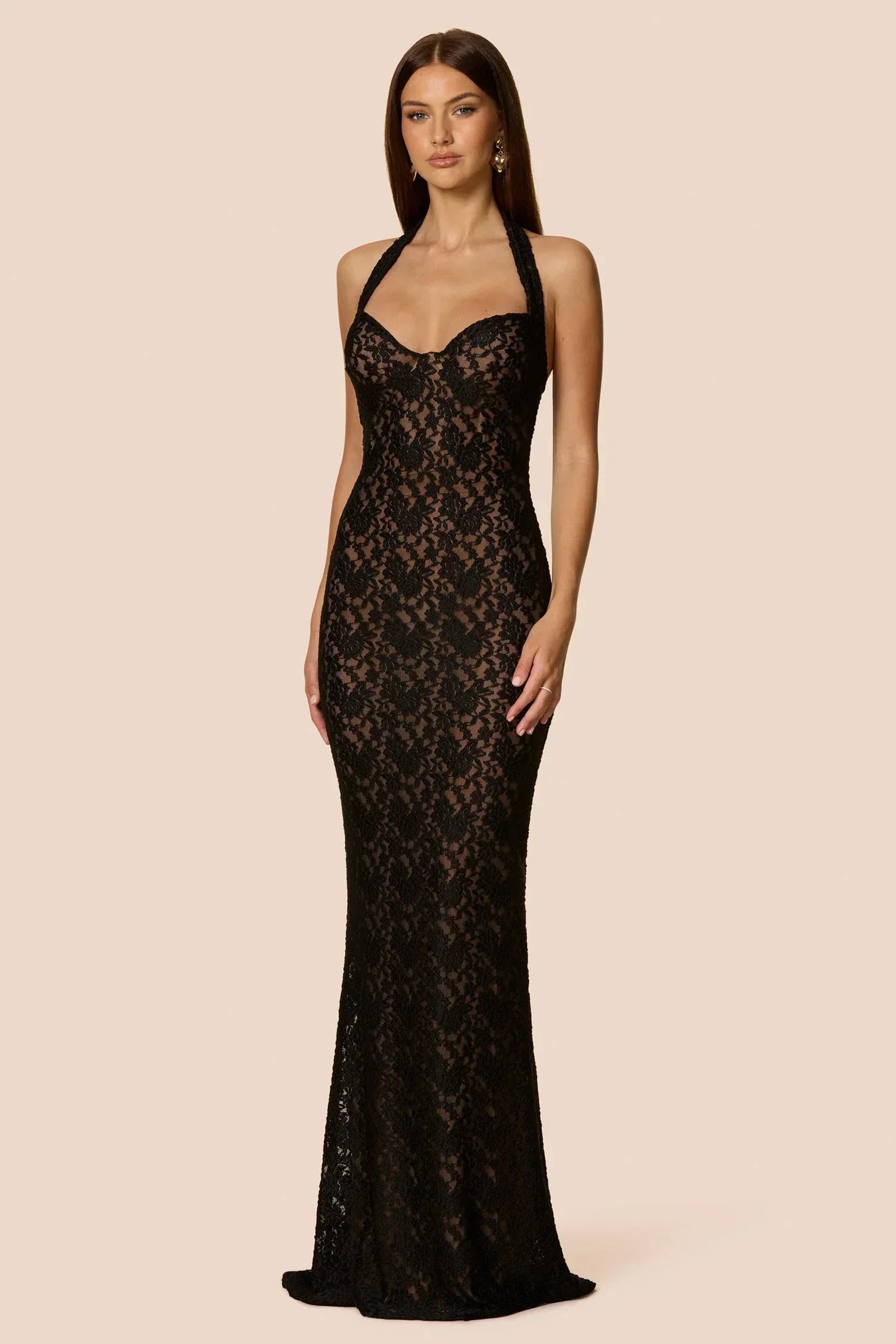 Nookie Mystique Halter Gown - Black